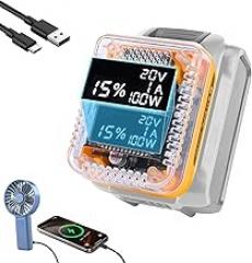 138W USB Battery Adapter for Dewalt with LED Display, Power Inverter Battery Charger Power Station with Type-C Port & USB Port & LCD for Dewalt 20V & Electronic Device (Tool Only)