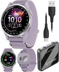 Garmin Approach J1 Junior Golf Watch with GPS, Bright & Colorful Display, Tee-Off Guidance, Essential Features for Learning and Improving, Lilac w/ Wearable4U PowerBank Bundle