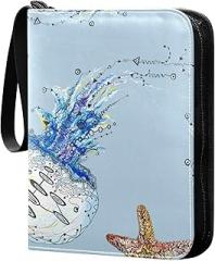 Marines-texture Card Collector Holder for Collectible Boys Girls Game Sports Cards MTG TCG, 4 Pockets Trading Card Folder Zip Card Binder