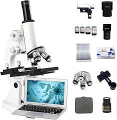Professional Microscope, Optical Biology 10000 Times, Electronic High-Definition Household Use, Dual Coaxial Adjustable Gears, Four Multiples Available, Student Gift(Size:A)