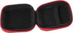 TEHAUX Portable Eva Earbuds Case and Cable Organizer Pouch for Travel, Red Compact Cord Storage Bag, Charger and Earphone Holder for Electronics Accessories
