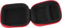 TEHAUX Portable Eva Earbuds Case and Cable Organizer Pouch for Travel, Red Compact Cord Storage Bag, Charger and Earphone Holder for Electronics Accessories