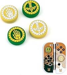 DLseego Thumb Grips Caps Design for Switch/Switch lite/Switch OLED Console, Joycon Analog Controller Protective Anti-Slip Covers 4PCS Button Joystick Caps-Gold Skeleton Hand Shield and Knight's Sword