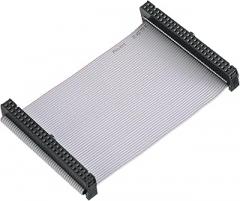 MECCANIXITY 1 Pcs IDC Connector Flat Ribbon Cable, 50 Pins 2.54mm Pitch 10cm Length FC to FC Dual Female Connector Flat Ribbon Cable Wire for Industrial Electronics, Grey