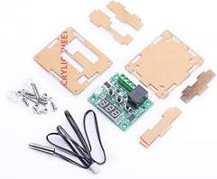 W1209 12V DC Digital Temperature Controller Board Micro Digital Thermostat -50-110°C Electronic Temperature Cool Temp Control Module Switch with 10A One-Channel Relay with LED Display + Acrylic Box