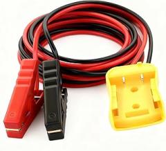 Jumper Cables Adapter for DeWalt 20V Battery- 2FT 8AWG Portable Car Jump Starter Booster Cables, Automotive Emergency Power Tool for Car Truck SUV Jump Starting Using Tool (2FT 8AWG)