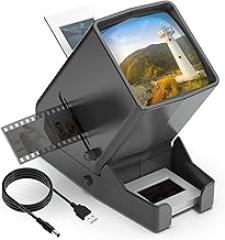 DIGITNOW 35mm Slide Viewer, 3X Magnification and Desk Top LED Lighted Illuminated Viewing and Battery Operation-for 35mm Slides & Positive Film Negatives 4AA Batteries Included