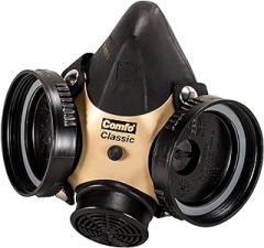 MSA 808076 Comfo Classic Series Half-Mask Respirator - Size: Large, Harness Style: SoftFeel Hycar, Twin-Port, Reusable Gas Mask, MSA Comfo Cartridge Compatible