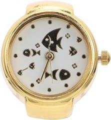 UPKOCH Chic Ring Watch Metallic Tone Electronic Finger Watch for Women Casual Wear Unique Portable Statement Accessory