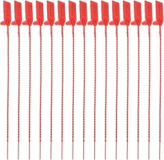 VANZACK 100Pcs Red Self-Locking Cable Ties with Tamper-Evident Labels for Security Sealing and Anti-Theft Packaging in Electronics and Logistics Cord Management