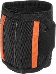 HARFINGTON Magnetic Wristband for Screws 15 Powerful Magnets 5 Rows Nylon Wrist Magnet Wrist Band Magnetic Bracelet Tool Holder with Pockets for Holding Screws Nails Drilling Bits, Black