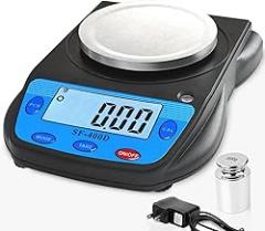 600g x 0.01g Science Digital Scale Lab Balance Gram Scale 6 Units Accuracy Electronic Laboratory Scale Chemistry, Jewelry, Carats, Ounces, Grams, Calibration Weight and Adapter Included