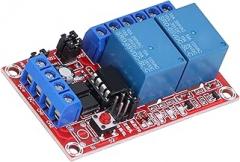Acouto 2 Channel Relay Module with Switch Light - Self Locking, Interlock, Triggering Modes for Electronics Projects (5V)