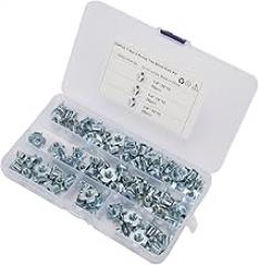 Tbest 80 Pcs T Nut 4 Prong Tee Blind Nuts Kit 1 / Inch Carbon Steel Assortment for RV Electronic Equipment Sturdy Durable Professional Manufacturing Silver Zinc Plated