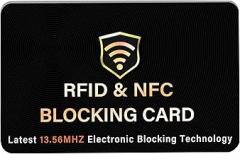 SaiTech IT RFID Blocking Card, One Card Protects Entire Wallet Purse, NFC Contactless Bank Debit Credit Card Protector ID ATM Guard Card Blocker–(Black)