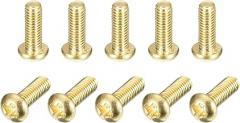 Brass Machine Screws, M3x8mm Phillips Pan Head Fastener Bolts for Furniture, Office Equipment, Electronics 12Pcs