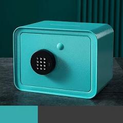 Ymiko Kids Mini Safe Box, Pry Proof Metal Top Opening Electronic Money Box for Banknotes, Space Saving Mini Security with Dual Unlock, Exquisite and Simple Design, Ideal for Home, (Blue)