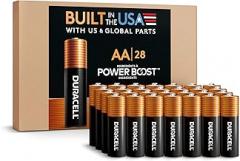 Duracell Coppertop AA Alkaline Batteries with POWER BOOST Ingredients, 28 Count (Pack of 1), Long-Lasting Alkaline, Re-closable for Quick Access and Organized Storage
