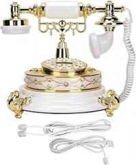 Classic Retro Landline Telephone - Electronic Calendar Display with Caller ID for Home Office Decor