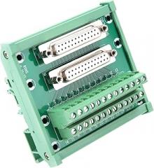 DB25 DIN Rail, Small Body Terminal Block Convenient with Regular Design for Electrical Connection Replacement for Electronic Component
