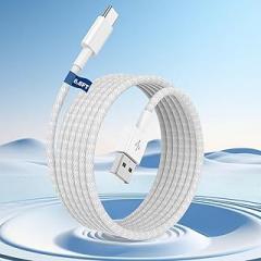 Generic USB to USB C Cable 6.6FT,1 Pack USB A to Type C Charger Cord 60W Braided Fast Charging Compatible with iPhone 17 Pro Max/Air/17 Pro/17/iPhone 16/16 Plus/16 Pro/16 Pro Max/16e/15,iPad Pro 12.9/11-White