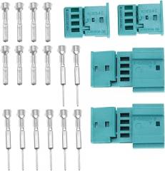 ECSiNG 4Pcs Male & Female Wire Harness Connector 61132359994 61138380696 Compatible with BMW Socket Housing Repair Kit Waterproof Electronic Connector Wire Harness