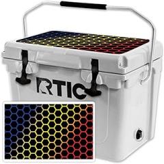 MightySkins (Cooler Not Included) Skin Compatible with RTIC 20 Cooler Lid (2017 Model) - Primary Honeycomb | Protective, Durable, and Unique Vinyl wrap Cover | Easy to Apply | Made in The USA