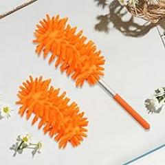 Stainless Steel Handle Microfiber Duster, Chenille Feather Duster for Home Cleaning, Lightweight Dusting Tool for Furniture, Blinds, Ceiling, Car Interior – Non-Extendable Design