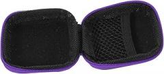 POPETPOP Portable Eva Earbud Case Holder with Zipper, Travel Cord Organizer Electronics Storage Bag for Earbuds and Chargers, Purple Compact Protective Pouch for On-The-go Use