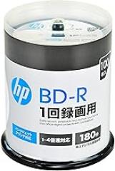 Hewlett Packard (HP) VBR130YP100SH1 Single Recording Blu-ray Disc BD-R 25GB 100 Pack Inkjet Printer Compatible White Single Layer 1-4x Speed