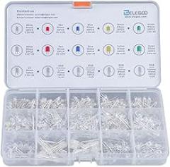 ELEGOO 3mm and 5mm Diffused and Clear Assorted LED Light Bulbs Kit 5 Light Colors with UV, RGB CA, Fast Flashing Compatible with Arduino (Pack of 350)