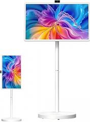 Full Hd Smart Portable Tv, 1080p Touchscreen Display, Multi-Angle Adjustment, 360° Rotation, with Wheels, Suitable for Bedrooms and Kitchens. 21.5in8+128G