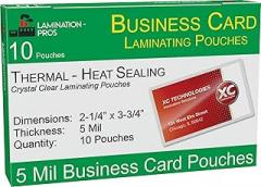 Business Card Laminating Pouches, 5 Mil Thickness, Business Card Pouches, Thermal Pouches, Heat Sealing Laminating Pouches - 2.25