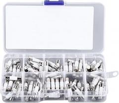 Ceramic Tube Assortment Kit 100PCS 5x20mm Multifunctional Set with Storage Box for Electronics Household Appliances Electrical Equipment
