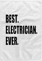 3dRose Best Electrician Ever - Fun Gift for Electronics Job - Black Text - Towels (twl-184995-1)
