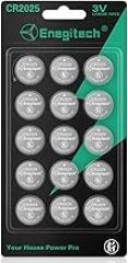Enegitech CR2025 Lithium Coin Batteries Button 2025 3V Lithium Battery Use in Key Fobs, Fitness Watches, 3D Glasses, Calculators, Remote Controls, Thermometers (15 Pack)