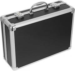 Gatuida Portable Aluminum Alloy Tool Box with Password Lock, Multi-purpose Sound Card and Device Carrying Case, Small Anti-drop Instrument Storage Suitcase for Electronics and Tools, Black