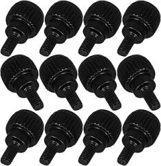 24Pcs Black PC Thumb Screws 6-32 Thread Computer Screw Kit for Motherboard, Hard Drive, and Pci Slot Chassis – Small Fastener Set for PC Case Assembly and Electronics Maintenance