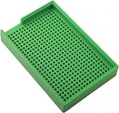 Anti-Static PP Screw Organizer Tray with Slotted Design, 160/273/459 Holes for .0–4.0 mm Screws, Hardware Sorting Tray for Electronics & Workshop Use, Green, 140 × 90 × 24 mm(M1.0-1.5)