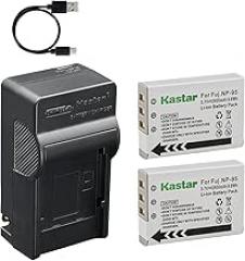 Kastar 2-Pack Battery and AC & USB-C Charger, Compatible with Fuji NP-95 FinePix F30 F31FD Real 3D W1 X30 X70 XF10 X100 X100S X100LE X100T X-S1 and Ricoh DB-90 GXR P10 S10 Mount A12 Models