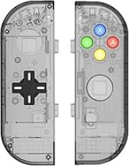 Translucent NS Joycon Handheld Controller Housing with D-Pad Button DIY Replacement Shell Case for Nintendo Switch Joy-Con (L/R) Without Electronics (Joycon D-Pad-Smoke Black)