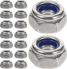 Cabilock 100pcs M6 Nylon Lock Nuts, Hexagon Fasteners with 10mm Width, Coarse Thread Locking Nuts for Electronic Products and Machinery Applications