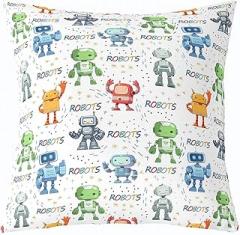 Cartoon Robots Kids Throw Pillow Cover,Geometric Dots Abstract Modern Double Sides Pillow Case,Watercolor Robot Electronic Cute Fashion Bed Couch Sofa Cushion Cover,Single Pack 16