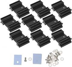 Aluminum Heat Sink with Insulation Kit Cooler Fin Radiator for Electronic Triode and Mosfet Cooling Efficient Thermal Dissipation with Screws and Insulating Pads Random Color