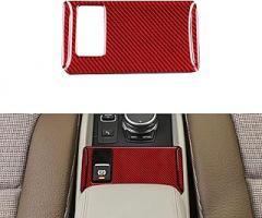 Real Carbon Fiber Electronic Parking Brake Covers - for BMW i3 2013-2022, 3PCS Electronic Parking Brake Protective Covers, Durable Carbon Fiber Automotive Accessories (Red)