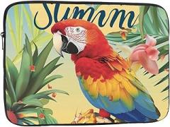 Parrot Pineapple Bird Printed Laptop Sleeve Case for Men Women Shockproof Travel Office School, black, 12 inch