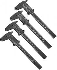 GALPADA 4pcs Plastic Caliper Measuring Tool Lightweight Portable Manual Analog Calipers for Electronics Mechanics Small Parts Precision Measurement with Clear Scale Markings Black