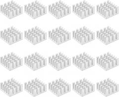 uxcell 15x15x8mm Silver Tone Thermal Self Adhesive Aluminum Heatsink Electronic Radiators 20 Pcs