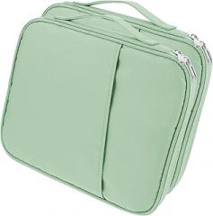 2pcs Compact Tablet Storage Bag Lightweight Electronics Organizer Pouch Handle for Business Travel Sleeve for Men and Women Green