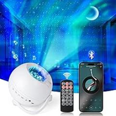 Northern Galaxy Light Projector with Bluetooth & White Noise Sounds, 60+ Lighting Modes & 5 Moon Effects, Star Projector Lights with Remote for Bedroom Decor, Kids Room Ceiling, Gift for Kids & Adults